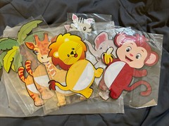 Assorted 3D Jungle Safari Animal Honeycomb Paper Decorations 7 Piece Set Shower