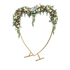 Large Heart Archway Wedding Backdrop Stand Gold Arch Frame Flower Balloon Decor
