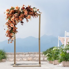 Wood Wedding Arch Polygonal Ceremony Arch Backdrop Flower Stand 7/7.2/7.6/8.2FT