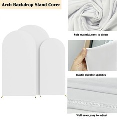 White Spandex Stretchy Wedding Arch Covers 6FT 6.6FT 7.2FT Fitted Arch Stand