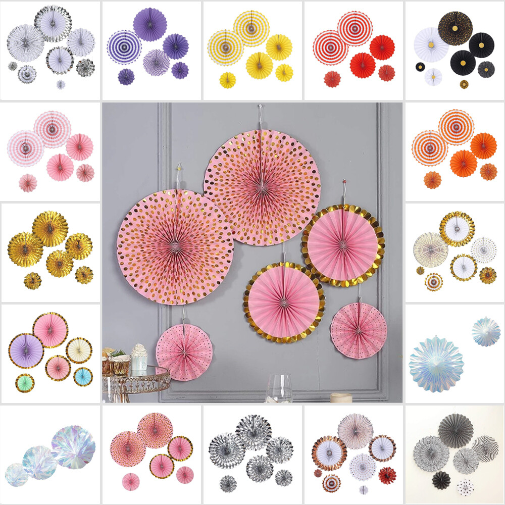 Paper Fans Wall Hanging Decorations Wedding Party Accessories Events Supplies