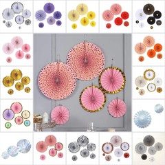 Paper Fans Wall Hanging Decorations Wedding Party Accessories Events Supplies