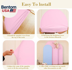 Pink Blue Arch Cover 3 Set-7.2Ft, 6.6FT, 6FT Arch Backdrop Cover Spandex Fitted