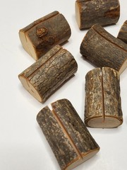 10 Rustic Primitive Wood Log Wedding Place Card Photo Memo Number Recipe Holder