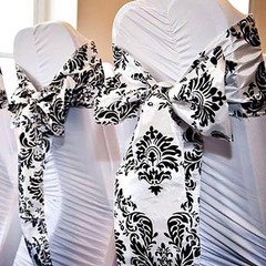 100 pcs Wholesale LOT Damask Flocking CHAIR SASHES Bow Ties Wedding Party Supply