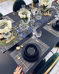 100ft Metallic Mesh Sheer Table Runner Roll – Extra Long Table 1pc（100 ft） Gold