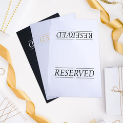 6 Pcs Reserved Seating Signs Reserved Chair Sign Printed Placeholder for Church