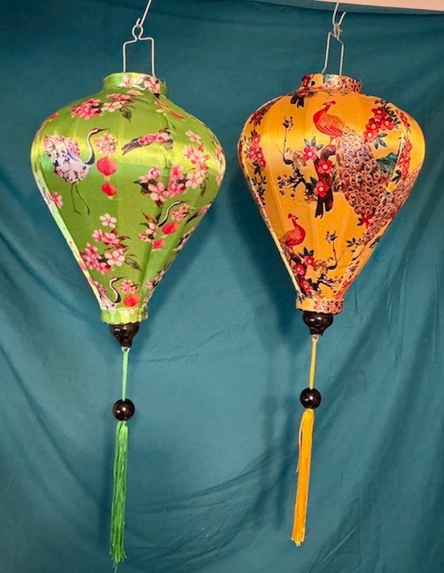 2pc, 18” AUTHENTIC VIETNAMESE SILK LANTERN