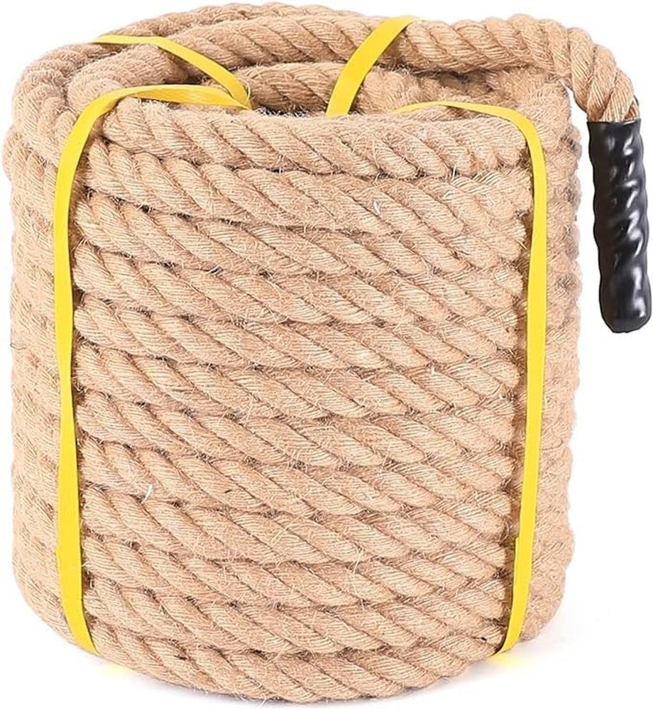 Jute Rope 3/4 in × 100 ft Natural Material Heavy Duty Twisted for Indoor Ou