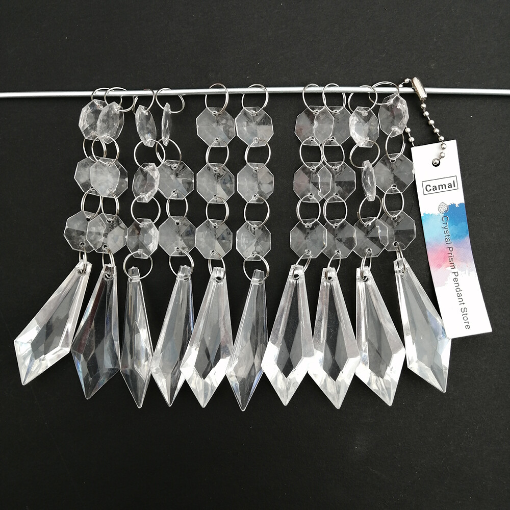 30pcs Acrylic Crystal Octagonal Beads String Garland Chain Chandelier Hanging