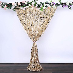 CHAMPAGNE 8×8 ft Big Payette Sequined BACKDROP CURTAIN Wedding Decorations