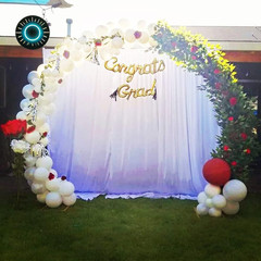 LANGXUN 9ft Large Size Metal Circle Balloon Arch Stand Decoration Indoor Out…