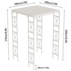 Beautiful Wedding Canopy Chuppah Square Backdrop Stand w/ UV-Proof Roof Cover