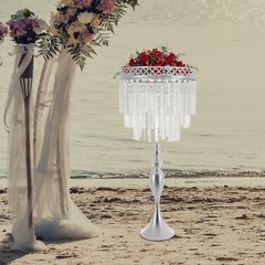 Crystal Flower Holder For Wedding Tall Flowers Stand Wedding Centerpieces Vase