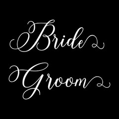 Bride and Groom 11″ Vinyl Decal Stickers | V1 | Wedding | Dressing Rooms