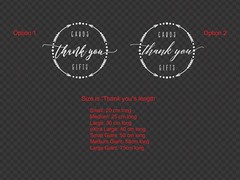 Wedding Cards & Gifts Thank you Sign Sticker Wreath Decal Simple & Elegance
