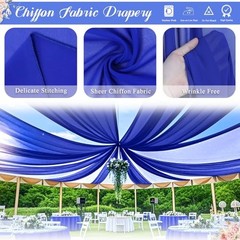 4 Panels Ceiling Drapes Wedding Decorations 60″W x 120″L (Pack of 4) Royal Blue