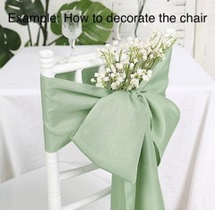 10 light green fabric ribbons for decorating chairs- (58 Inches X 13 inches).