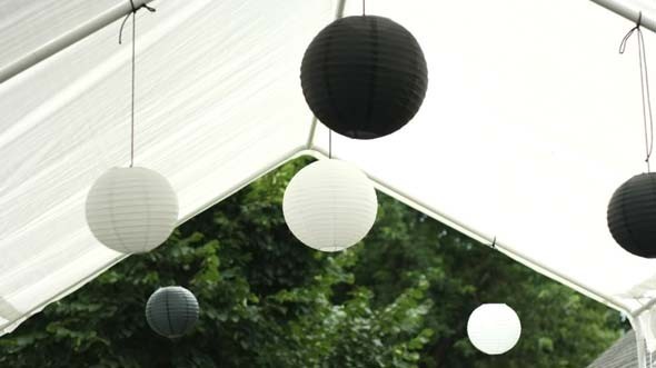 40x 30cm black white paper lantern engagement wedding birthday party venue decor