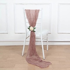 5 DUSTY ROSE Gauze Cheesecloth CHAIR SASHES Party Events Decorations Supplies