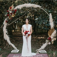 Extra Large Round Wedding Arch Elegant Photo Backdrop Stand Metal Garden Trellis