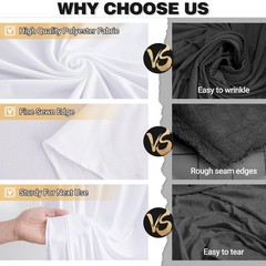 White Backdrop Curtain 10x10ft – Wrinkle Free Polyester Photo Curtain Backdro…