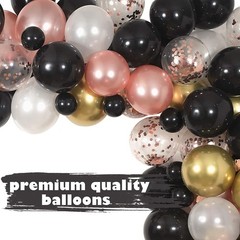 103Pcs Rose Gold Black Birthday Decorations, Black Rose Gold Birthday Balloon…