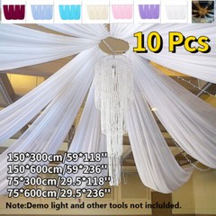 10 PCS Wedding Decoration Ceiling Venue Hanging Chiffon Multiple colors New
