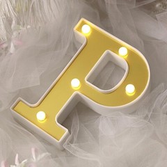 6″ tall GOLD P LED Lighted Marquee Letters Sign Party Wedding Events Decorations