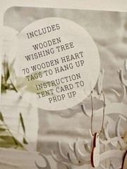 Wooden Wishing Tree Wedding Guest Book Alternative 3D White 70 Heart Tags – NEW