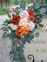 Burnt Orange Wedding Arch Flowers – Pack of 2 for Ceremony & Decor