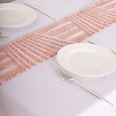 5 BLUSH Tulle CHAIR SASHES Sequins Geometric Pattern Party Events Decorations