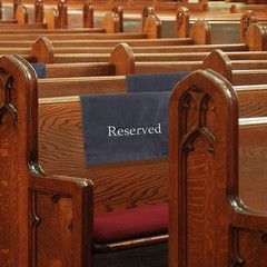 Reserved Chair/Pew Cloths 4pk; Reserved Signs for Pews, Chairs, and Events