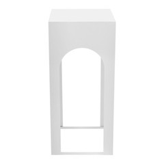 3 Piece White Iron Sheet Square Table Pillar Modern Floor Standing 65*29*29cm