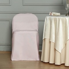 50 Blush Polyester FOLDING Flat CHAIR COVERS Wedding Party Banquet Decorations