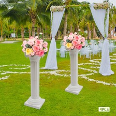 White Roman Pillar Columns Set of 4 European Style Event Decor Model 1607