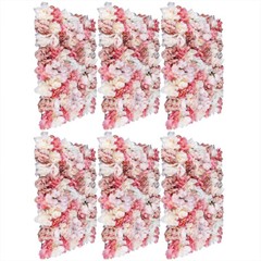 6*Flower Wall Panel Party Artificial Wedding Bouquet Decor Romantic Rose Flower
