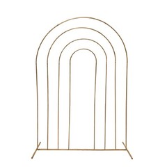Gold 8 feet Multi-Layered Metal Floral Frame Round Top Backdrop STAND Events