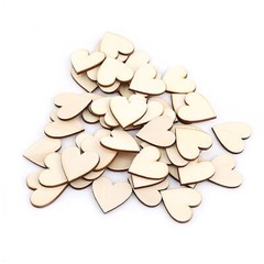 Heart Shape Wood Embellishment For Weddings Plaques Ornament(30mm 50pcs)♡