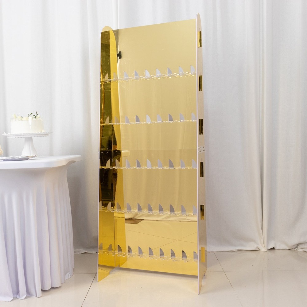 GOLD 5 ft Foam 5-Tier Wine Glass Rack Champagne Flute HOLDER STAND Party
