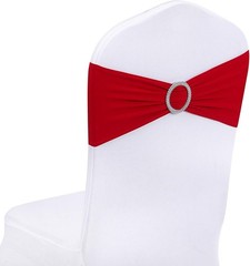Transform Your Event with 100pcs Washable Red Spandex Chair Sashes – 14-20in