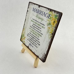 Marriage Blessings Wooden Plaque with Easel Wedding Anniversary Gift Home Décor