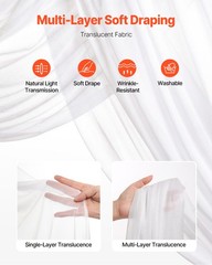 Artificial Wedding Arch Flowers Kit White With 2 Pcs Flowers 2 Pcs Drapes