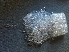 Acrylic Crystal Bead Garland Chandelier, Wedding decoration. Large lot of 6 lbs.