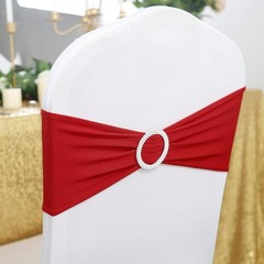 Transform Your Event with 100pcs Washable Red Spandex Chair Sashes – 14-20in