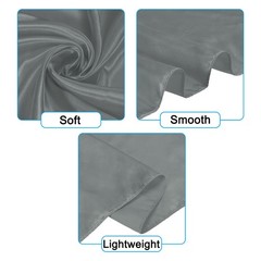 35 Inch Square Satin Head Scarf Silk Feeling Hair Scarf, Dark Grey
