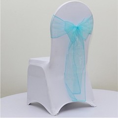 sky blue organza chair sashes chair ties bows ribbon wedding anniversary decor