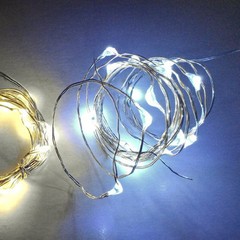 10 sets 20 Bulb White Micro LED fairy light INC BATTERY table centrepiece 2mtr