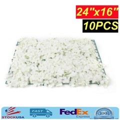 10-Pack White Silk Flower Wall Panels 16 × 24 In Wedding Party Backdrop
