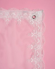 Personalized Sheer Wedding Welcome Sign with Lace Trim, Hanging Banner Romantic